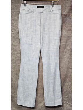 NWT WHITE HOUSE BLACK MARKET 6 INES SLIM BOOT SEA BLUE CROSSHATCH PANTS